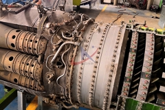航空发动机 WP-6甲涡轮喷气发动机高压压气机和燃烧室剖视状态